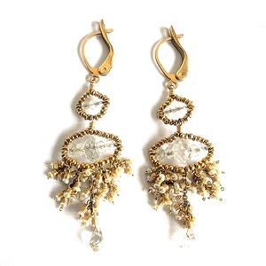 bo j.c. 14k rolled gold earrings Luxury Artisan Mini Handwired Pearls Galore 💎